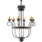 Meyda Lighting Antonia 27" 6-Light Cajun Spice Chandelier With Brown Parchment Shade