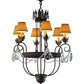 Meyda Lighting Antonia 27" 6-Light Cajun Spice Chandelier With Brown Parchment Shade