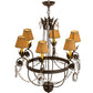 Meyda Lighting Antonia 28" 6-Light Chestnut Chandelier With Tuscan Alabaster Textrene Shade
