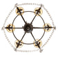 Meyda Lighting Antonia 28" 6-Light Chestnut Chandelier With Tuscan Alabaster Textrene Shade