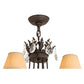 Meyda Lighting Antonia 28" 6-Light Chestnut Chandelier With Tuscan Alabaster Textrene Shade