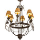 Meyda Lighting Antonia 28" 6-Light Chestnut Chandelier With Tuscan Alabaster Textrene Shade