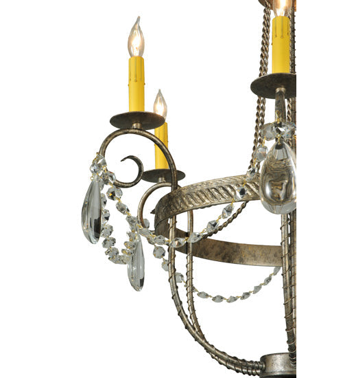 Meyda Lighting Antonia 29" 6-Light Corinth Chandelier With Amber Faux Candlelight