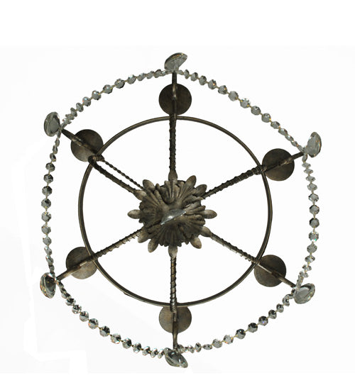 Meyda Lighting Antonia 29" 6-Light Corinth Chandelier With Amber Faux Candlelight