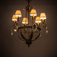 Meyda Lighting Antonia 29" 6-Light Pompeii Gold Chandelier With Aged Celadon Textrene Shade