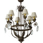 Meyda Lighting Antonia 29" 6-Light Pompeii Gold Chandelier With Aged Celadon Textrene Shade