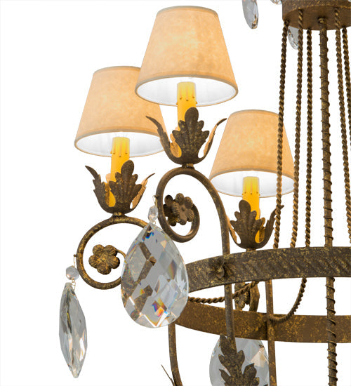 Meyda Lighting Antonia 29" 6-Light Pompeii Gold Chandelier With Aged Celadon Textrene Shade