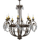 Meyda Lighting Antonia 38" 8-Light Antiquity Chandelier With Amber Faux Candlelight