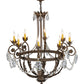 Meyda Lighting Antonia 38" 8-Light Antiquity Chandelier With Amber Faux Candlelight