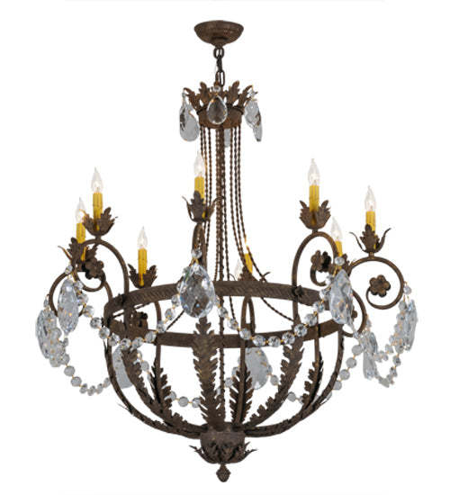 Meyda Lighting Antonia 38" 8-Light Antiquity Chandelier With Amber Faux Candlelight
