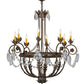 Meyda Lighting Antonia 38" 8-Light Antiquity Chandelier With Amber Faux Candlelight