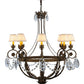 Meyda Lighting Antonia 39" 8-Light Pompeii Gold Chandelier With White Natural Linen Shade