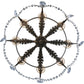 Meyda Lighting Antonia 39" 8-Light Pompeii Gold Chandelier With White Natural Linen Shade
