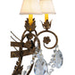 Meyda Lighting Antonia 39" 8-Light Pompeii Gold Chandelier With White Natural Linen Shade