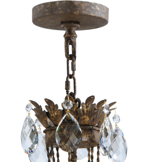 Meyda Lighting Antonia 39" 8-Light Pompeii Gold Chandelier With White Natural Linen Shade