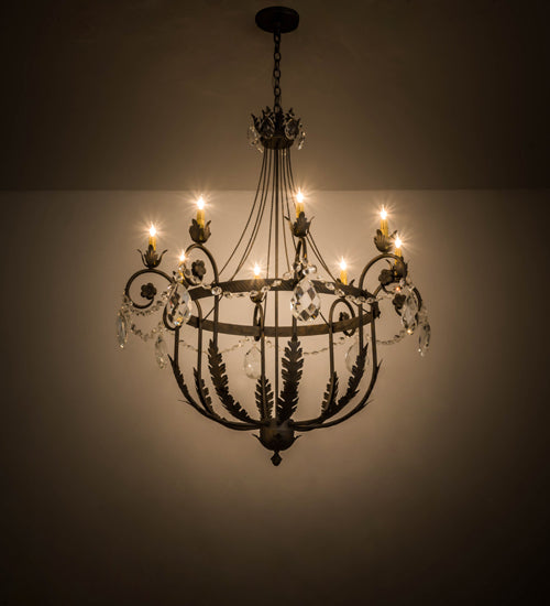 Meyda Lighting Antonia 40" 8-Light French Bronze Chandelier With Amber Faux Candlelight