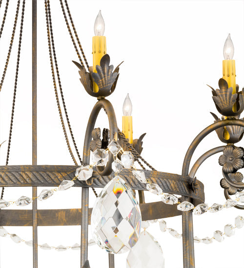 Meyda Lighting Antonia 40" 8-Light French Bronze Chandelier With Amber Faux Candlelight