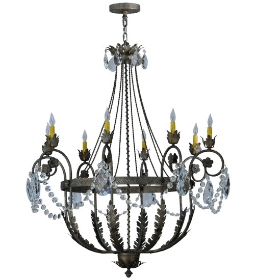 Meyda Lighting Antonia 43" 8-Light Corinth Chandelier With Amber Faux Candlelight