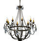 Meyda Lighting Antonia 43" 8-Light Corinth Chandelier With Amber Faux Candlelight