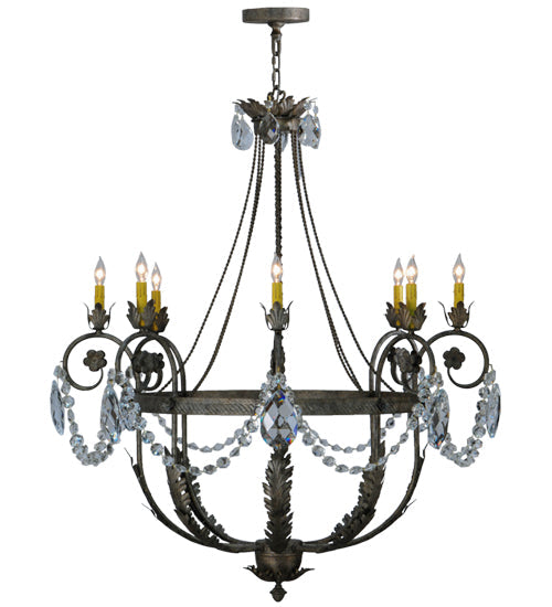 Meyda Lighting Antonia 43" 8-Light Corinth Chandelier With Amber Faux Candlelight