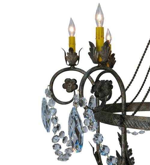 Meyda Lighting Antonia 43" 8-Light Corinth Chandelier With Amber Faux Candlelight