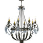 Meyda Lighting Antonia 43" 8-Light Corinth Chandelier With Amber Faux Candlelight