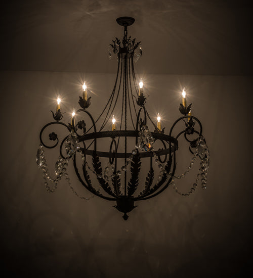 Meyda Lighting Antonia 45" 8-Light Chestnut Chandelier With Amber Faux Candlelight