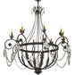 Meyda Lighting Antonia 45" 8-Light Chestnut Chandelier With Amber Faux Candlelight