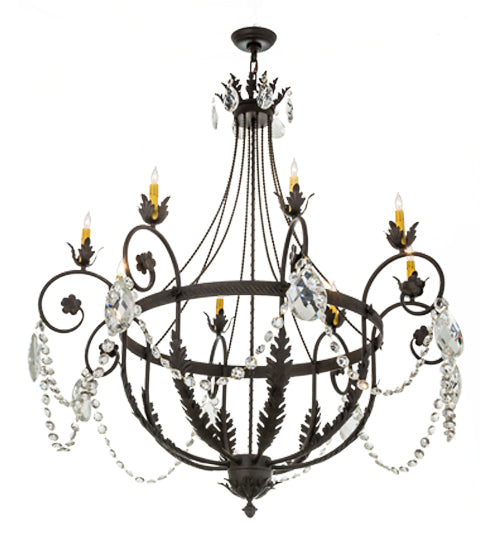 Meyda Lighting Antonia 45" 8-Light Chestnut Chandelier With Amber Faux Candlelight