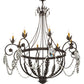 Meyda Lighting Antonia 45" 8-Light Chestnut Chandelier With Amber Faux Candlelight