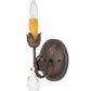 Meyda Lighting Antonia 5" Antique Brass Matte Wall Sconce With Amber Faux Candlelight