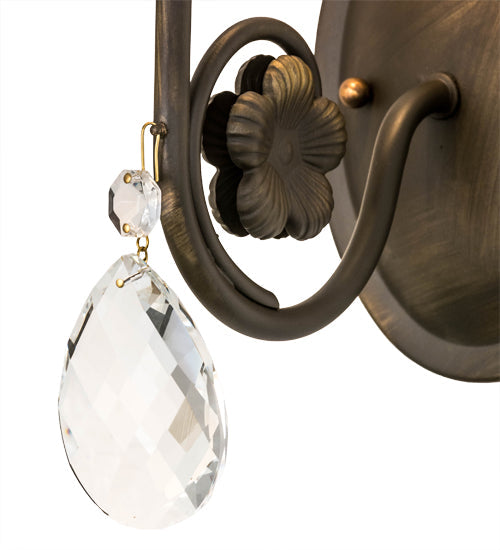Meyda Lighting Antonia 5" Antique Brass Matte Wall Sconce With Amber Faux Candlelight