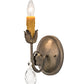 Meyda Lighting Antonia 5" Antique Brass Matte Wall Sconce With Amber Faux Candlelight