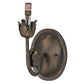 Meyda Lighting Antonia 5" Antique Brass Matte Wall Sconce With Beige Natural Linen Textrene Shade