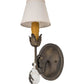 Meyda Lighting Antonia 5" Antique Brass Matte Wall Sconce With Beige Natural Linen Textrene Shade