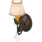 Meyda Lighting Antonia 5" Antique Brass Matte Wall Sconce With Beige Natural Linen Textrene Shade