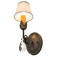Meyda Lighting Antonia 5" Antique Brass Matte Wall Sconce With Beige Natural Linen Textrene Shade