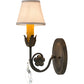 Meyda Lighting Antonia 5" Antique Brass Matte Wall Sconce With Beige Natural Linen Textrene Shade