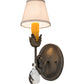 Meyda Lighting Antonia 5" Antique Brass Matte Wall Sconce With Beige Natural Linen Textrene Shade