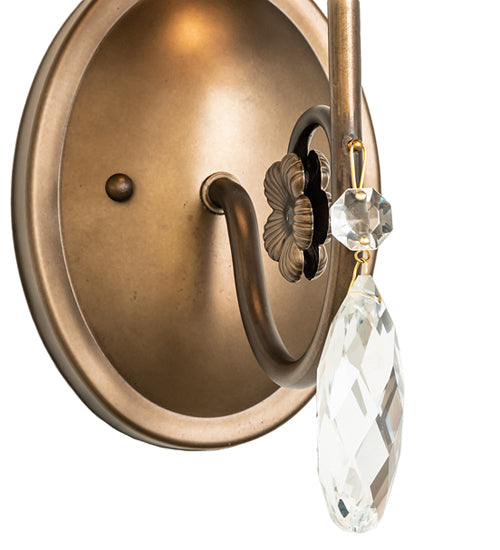 Meyda Lighting Antonia 5" Antique Copper Wall Sconce With White Glossy Parchment Paper Shade