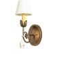 Meyda Lighting Antonia 5" Antique Copper Wall Sconce With White Glossy Parchment Paper Shade