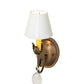 Meyda Lighting Antonia 5" Antique Copper Wall Sconce With White Glossy Parchment Paper Shade