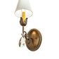 Meyda Lighting Antonia 5" Antique Copper Wall Sconce With White Glossy Parchment Paper Shade