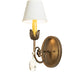 Meyda Lighting Antonia 5" Antique Copper Wall Sconce With White Glossy Parchment Paper Shade