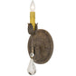 Meyda Lighting Antonia 5" Antiquity Textured Wall Sconce With Ivory Faux Candlelight