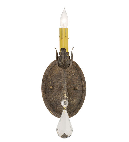 Meyda Lighting Antonia 5" Antiquity Textured Wall Sconce With Ivory Faux Candlelight