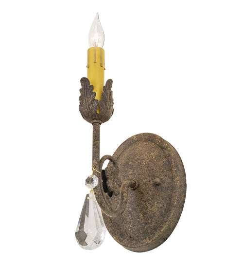 Meyda Lighting Antonia 5" Antiquity Textured Wall Sconce With Ivory Faux Candlelight