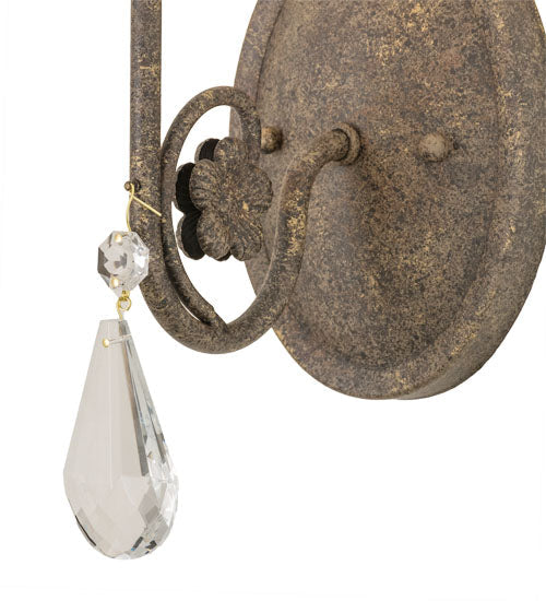 Meyda Lighting Antonia 5" Antiquity Textured Wall Sconce With Ivory Faux Candlelight