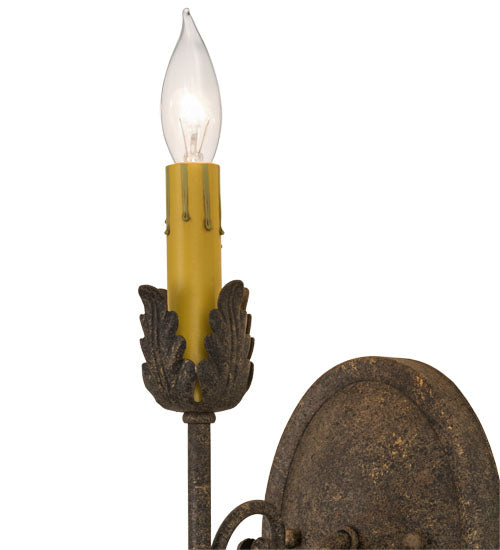 Meyda Lighting Antonia 5" Antiquity Textured Wall Sconce With Ivory Faux Candlelight