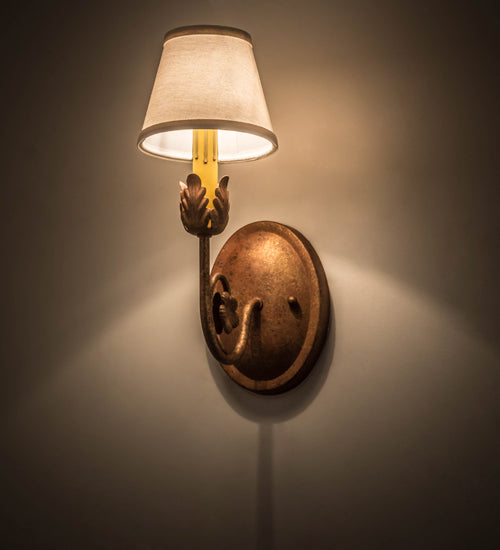 Meyda Lighting Antonia 5" Autumn Leaf Wall Sconce With Natural Textrene Shade
